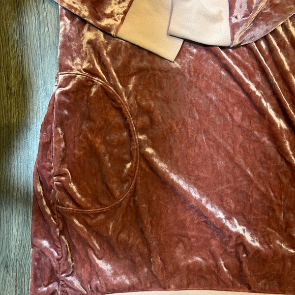 Crushed velvet mauve sweatshirt hoodie!/swim suit coverup Betsy Johnson large - Picture 7 of 12